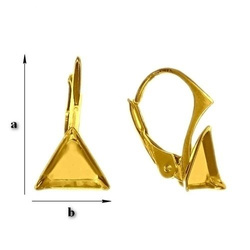 BAZ-52 Leverbacks for 4841 Cube 8mm - Earring Hooks - Sterling Silver 925 Gold Plated