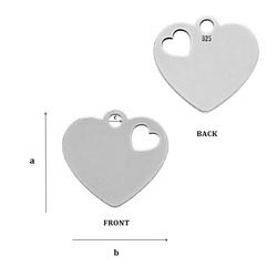 CL-228 HEART Pendant 9,6 x 10,0 mm Sterling Silver 925