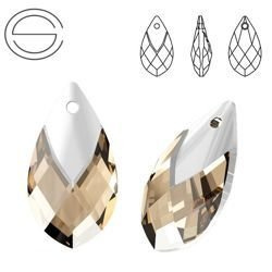 6565 MM 22 Swarovski Met Cap Pear LIGHT COL TOPAZ