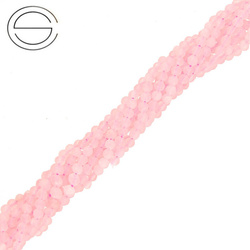 KN-RF-3,0 QAR Natural stone - round faceted - ROSE QUARTZ - Strand