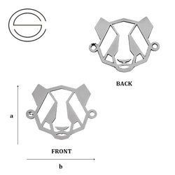 CL-525 PANDA Pendant 16,0 mm Sterling Silver 925