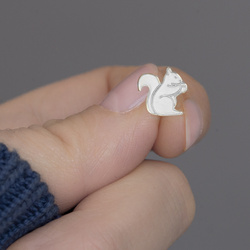 SZTP-766 Silver earrings SQUIRREL - Sterling Silver 925 Rhodium Plated