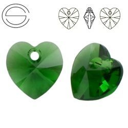 6228 MM 10 Swarovski Heart DARK MOSS GREEN
