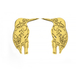 SZTZ-745 Silver earrings KINGFISHER - Sterling Silver 925 Gold Plated