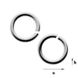 K-0,7x3,0 Open jump rings, sterling silver 925