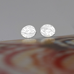 SZT-762 Silver earrings WALNUT - Sterling Silver 925