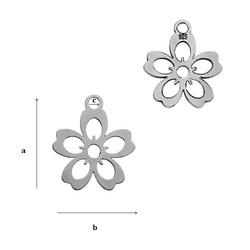 CL-417 FLOWER Pendant 10,0 mm Sterling Silver 925