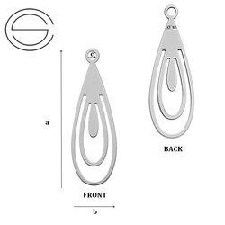 CL-225 DROP Pendant 20,2 x 6,8 mm Sterling Silver 925