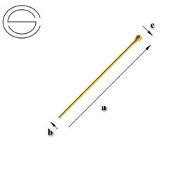 SKPZ-20/0,8 Szpilka z kulką Srebro 925 POZŁACANE