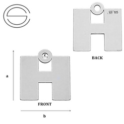CL-213 H "H" Pendant 11,2 mm Sterling SIlver 925