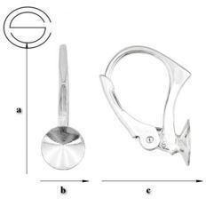 BA-43/6 Leverbacks for 1122 Rivoli 6mm - Earring Hooks - Sterling Silver 925 / gram