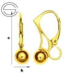 BAZ-64 Leverbacks - Earring Hooks - Sterling Silver 925 Gold Plated