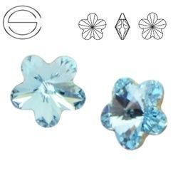 4744 MM 6 Swarovski Flower AQUAMARINE F