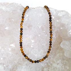 KN-RF-2,0 TIE Natural stone - round faceted - TIGER EYE 10 pcs.