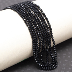 KN-RF-3,0 ONBL Natural stone - round faceted - BLACK ONYX