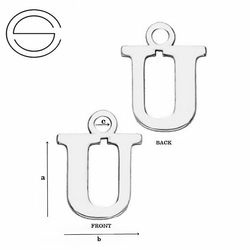 CL-213M "M" Pendant 10,3 x 12,9 mm Sterling Silver 925