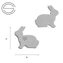 CL-423 RABBIT Plate 8,6 x 9 mm Sterling Silver 925