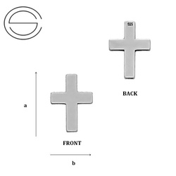 CL-356 Blaszka KRZYŻ 7,0 x 5,0 mm Srebro p.925