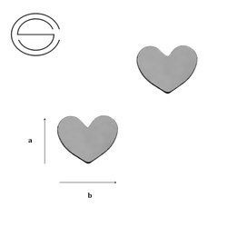 CL-381B HEART Plate 4,5 mm Sterling Silver 925