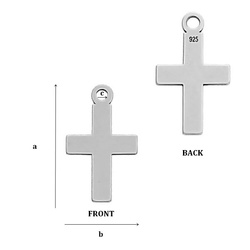 CL-358 Zawieszka KRZYŻ 12,1 x 7,2 mm Srebro p.925