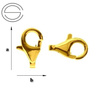 CHPZ-9 LOBSTER CLAW - 9 MM CLASP SILVER 925 GOLD PLATED