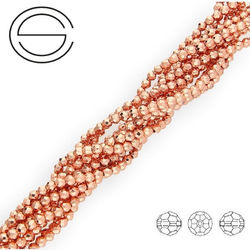 KN-RF-2,0 HEM RGPL Natural stone - round faceted - ROSE GOLD PLATED HEMATITE