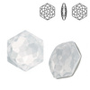 4683 MM 10 Swarovski Fantasy Hexagon WHITE OPAL F