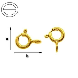 AMZ 6 TN FEDERING CLASP - 6 MM SILVER 925 GOLD PLATED