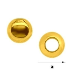 P2LZ-6,0/1,8 Silver ball 6 mm with hole 1,8 mm silver 25 GOLD PLATED