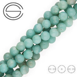 KN-RS-8,0 AMA Natural stone - round smooth - AMAZONITE