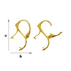 BAZ-26/10 Leverbacks for 10 mm Ball Beads - Earring Hooks - Sterling Silver 925 Gold Plated