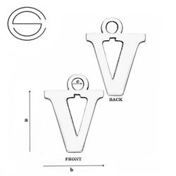 CL-213M "M" Pendant 10,3 x 12,9 mm Sterling Silver 925