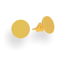 SZTZ-489 Silver stud earrings CIRCLES 10mm - SILVER 925 GOLD PLATED