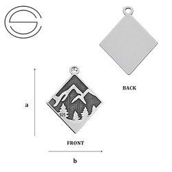 CL-379 Zawieszka GÓRY 16,4 x 13,0 mm Srebro pr.925