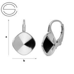 BA-85/10 A Leverbacks for 4470 Square 10mm - Earring Hooks - Sterling Silver 925 / gram