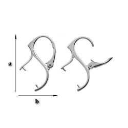 BA-26/10 Leverbacks for 10 mm Ball Beads - Earring Hooks - Sterling Silver 925