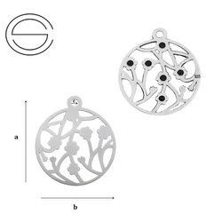 CL-416 FLOWERS Pendant 19,0 mm Sterling Silver 925