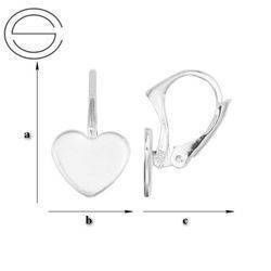 BA-69/10 Leverbacks for 2808 Heart 10mm - Earring Hooks - Sterling Silver 925