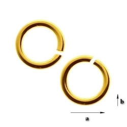 KZ-0,8x2,5 Open jump rings, silver 925 GOLD PLATED