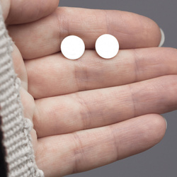 SZT-268 Silver stud earrings CIRCLES 18mm - SILVER 925