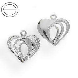 CHAP-125 SERCE do podwieszania Srebro 925 RODOWANE