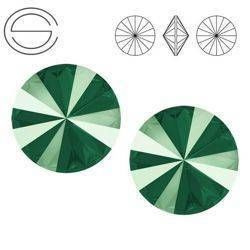 1122 MM 12 Swarovski Rivoli ROYAL GREEN SHINY