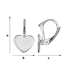 BAP-69/10 Leverbacks for 2808 Heart 10mm - Earring Hooks - Sterling Silver 925 Rhodium Plated