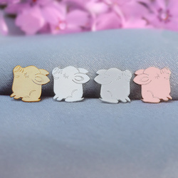 SZT-514 Silver stud pig earrings 925 silver