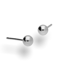 KSKp-5 Silver earrings - ball studs 5mm 925 rhodium