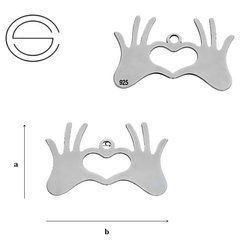 CL-429 Zawieszka LOVE 11,7 x 18 mm Srebro 925