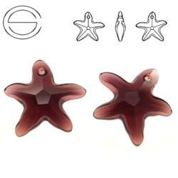 6721 MM 16 Swarovski Starfish BURGUNDY