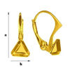 BAZ-51 Leverbacks for 4841 Cube 6mm - Earring Hooks - Sterling Silver 925 Gold Plated