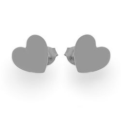 SZTp-238B Silver heart 7mm earrings 925 silver rhodium