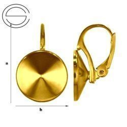 BAZ-74/12 Leverbacks for 1122 Rvoili 12mm - Earring Hooks - Sterling Silver 925 Gold Plated